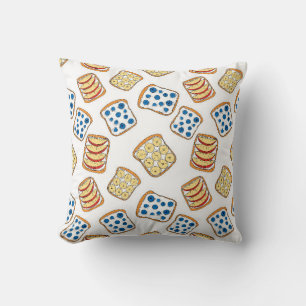 Seamless pattern of toast throw pillow