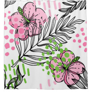Seamless pattern of tropical elements, hand-drawn