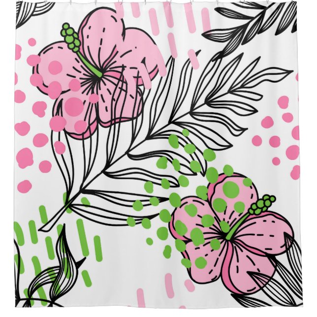 Seamless pattern of tropical elements,  hand-drawn (Front)