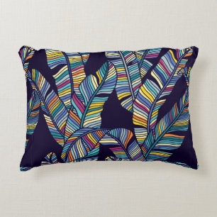 Seamless pattern of Tropical palms leaves Accent Pillow