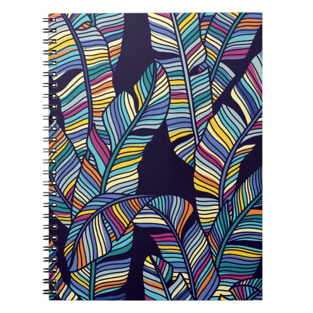 Seamless pattern of Tropical palms leaves Notebook (Front)