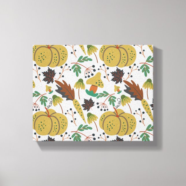 Seamless pattern of tropical pumpkins and carrots canvas print (Front)