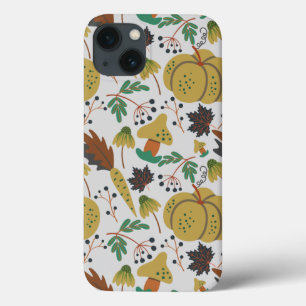 Seamless pattern of tropical pumpkins and carrots iPhone 13 case
