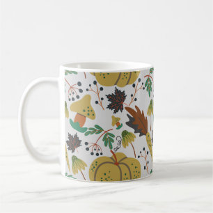 Seamless pattern of tropical pumpkins and carrots coffee mug