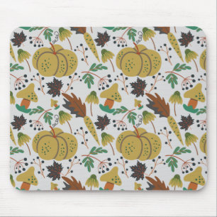 Seamless pattern of tropical pumpkins and carrots mouse pad