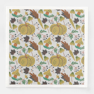 Seamless pattern of tropical pumpkins and carrots napkin