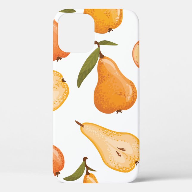 Seamless pattern of yellow pears, pear slices on a Case-Mate iPhone case (Back)