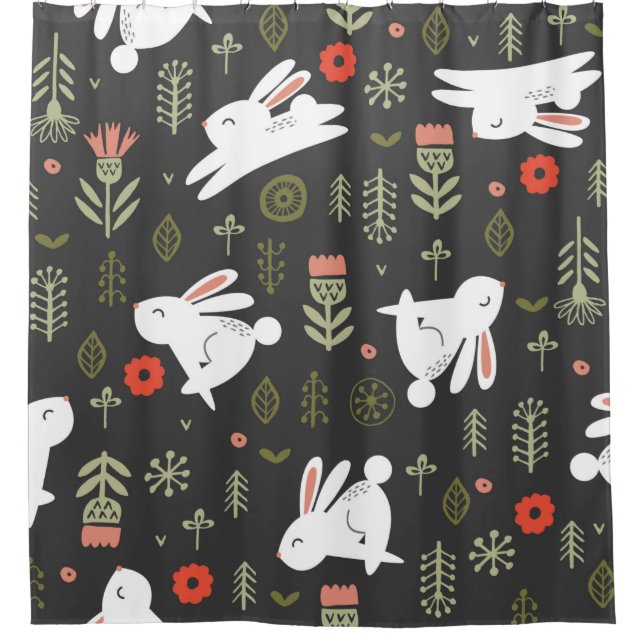 Seamless pattern on a dark background. Cute white  (Front)