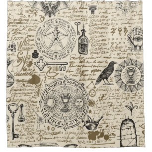 seamless pattern on a theme of alchemy in vintage