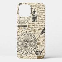 seamless pattern on a theme of alchemy in vintage
