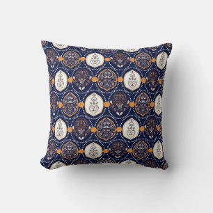 Seamless Pattern ornament floral abstract Throw Pillow