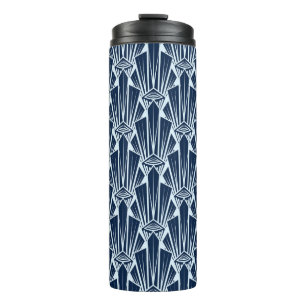Seamless pattern ornament with stylized geometric thermal tumbler