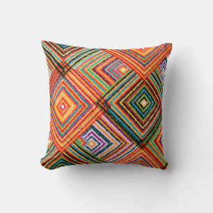 Seamless pattern patchwork design. Creative backgr Throw Pillow