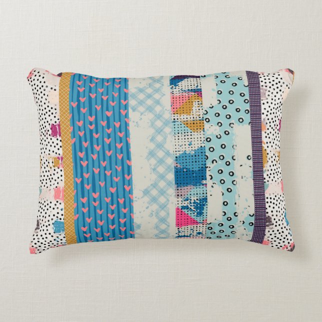 Seamless pattern, patchwork tiles.  accent pillow (Front)
