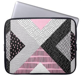 Seamless pattern, patchwork tiles. Freehand drawin Laptop Sleeve