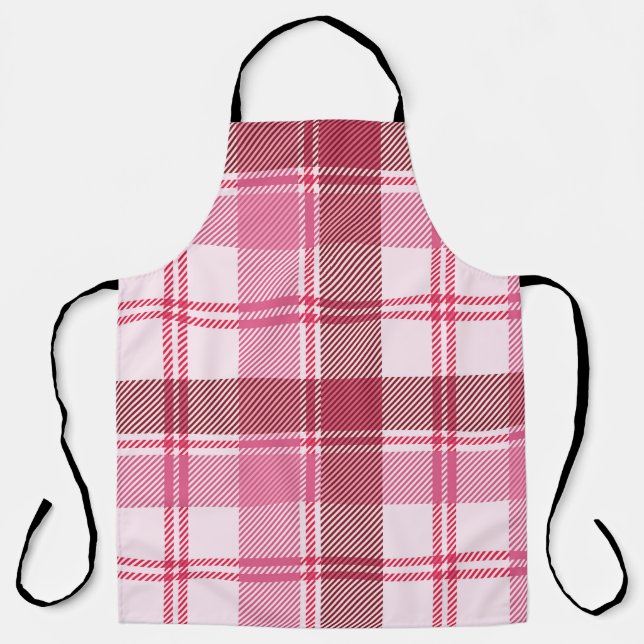 Seamless pattern plaid pink pastel. Square grid pa Apron (Front)