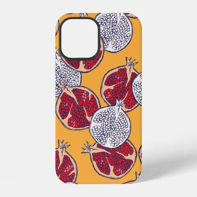 Seamless pattern. Pomegranate hand drawn.  iPhone Case (Back)