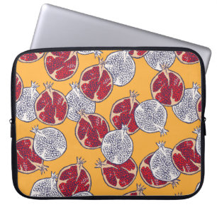 Seamless pattern. Pomegranate hand drawn. Laptop Sleeve