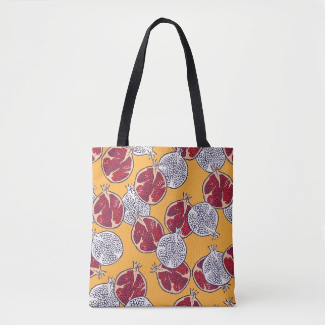 Seamless pattern. Pomegranate hand drawn.  Tote Bag (Front)