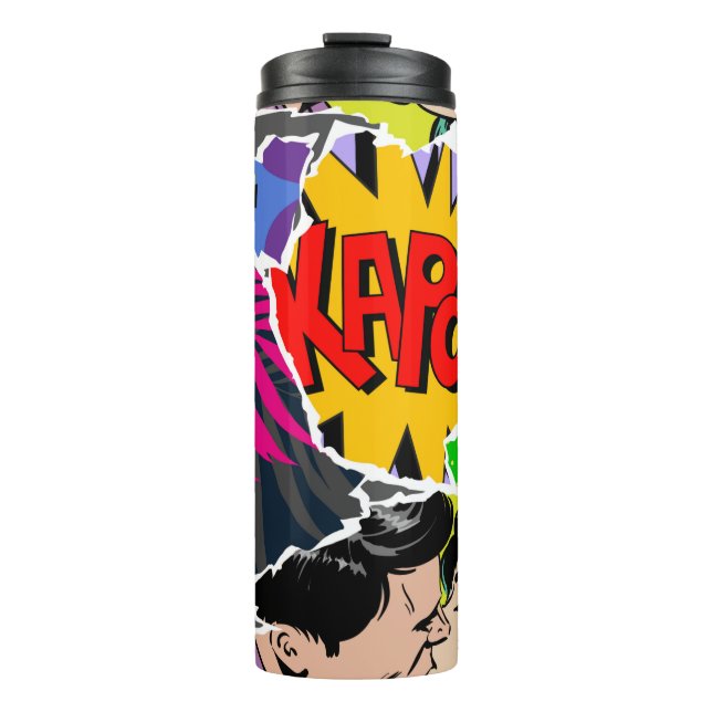 Seamless pattern pop art comics style. Collage of  Thermal Tumbler (Front)