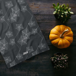 Seamless pattern print with spider webs, custom kitchen towel