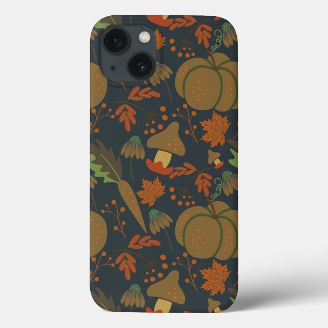 Seamless pattern Pumpkin & carrot dark background Case-Mate iPhone Case (Back)