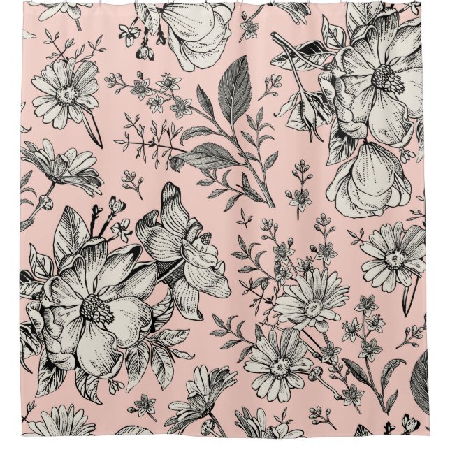 Seamless pattern. Realistic blooming isolated flow (Front)
