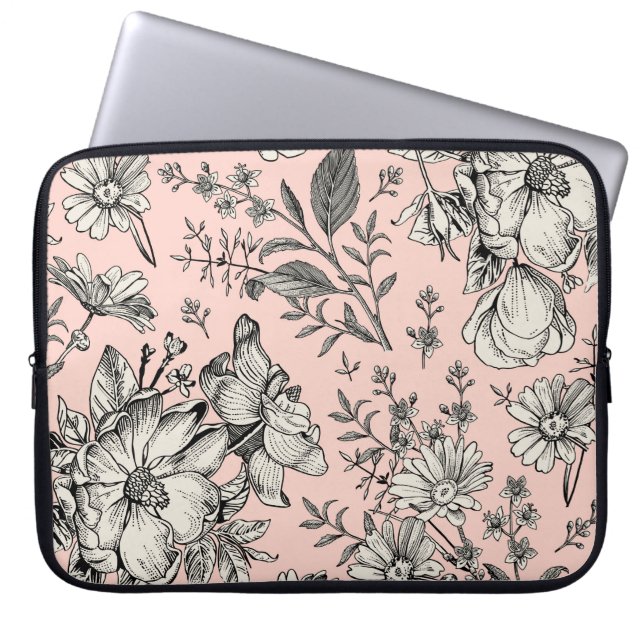 Seamless pattern. Realistic blooming isolated flow Laptop Sleeve (Front)