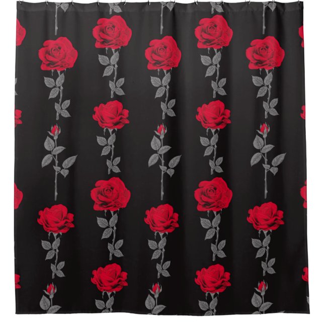 Seamless pattern red rose flowers vintage abstract (Front)