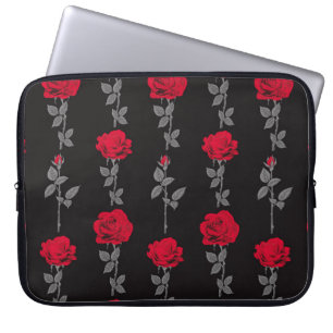 Seamless pattern red rose flowers vintage abstract laptop sleeve
