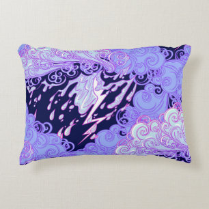 Seamless pattern. Retro style curly decorative clo Accent Pillow