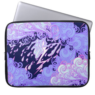 Seamless pattern. Retro style curly decorative clo Laptop Sleeve