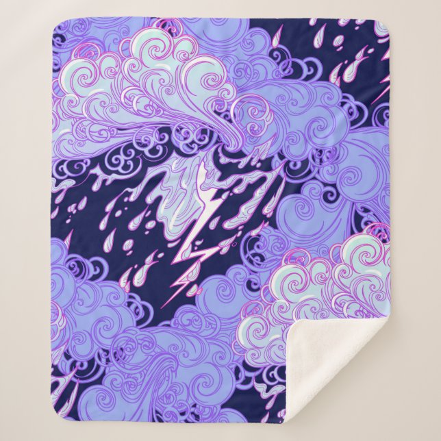 Seamless pattern. Retro style curly decorative clo Sherpa Blanket (Front)