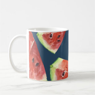 Seamless pattern. Slices of watercolor watermelon. Coffee Mug