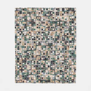 Seamless pattern. Squares forming a colourful pict Fleece Blanket