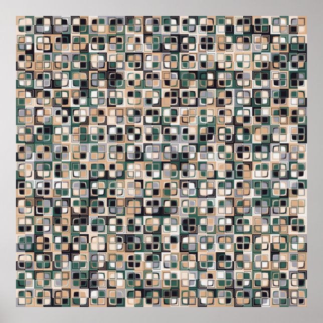 Seamless pattern. Squares forming a colourful pict Poster (Front)