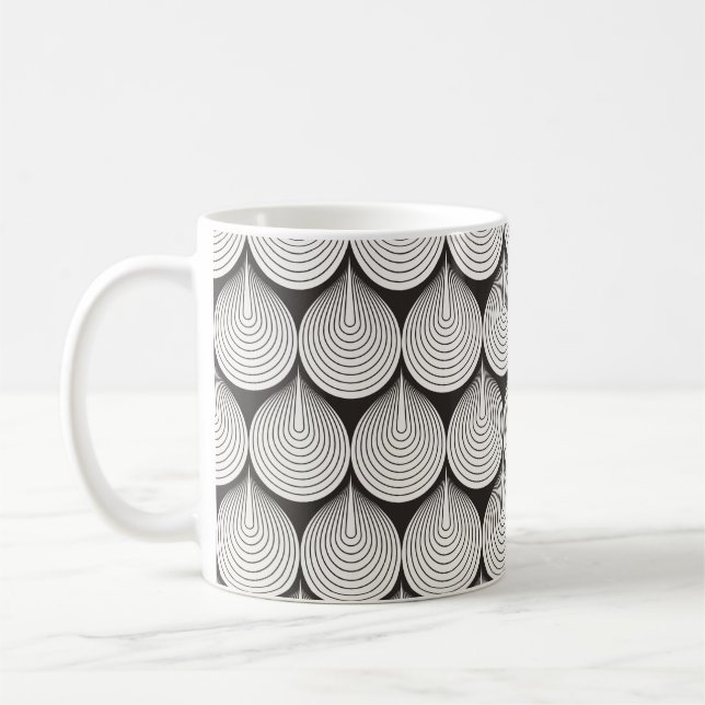 Seamless pattern. Stylish monochrome ornament. Geo Coffee Mug (Left)