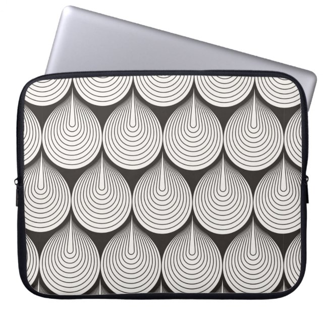Seamless pattern. Stylish monochrome ornament. Geo Laptop Sleeve (Front)
