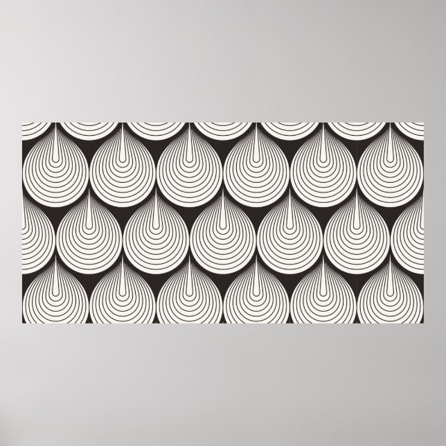 Seamless pattern. Stylish monochrome ornament. Geo Poster (Front)