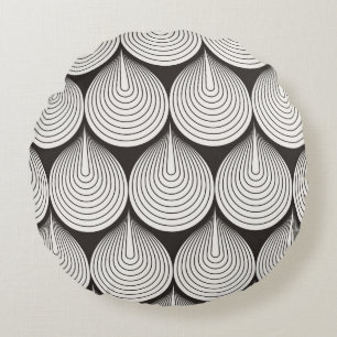 Seamless pattern. Stylish monochrome ornament. Geo Round Pillow