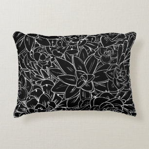 Seamless pattern succulent. Floral vintage design Accent Pillow
