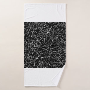 Seamless pattern succulent. Floral vintage design  Bath Towel