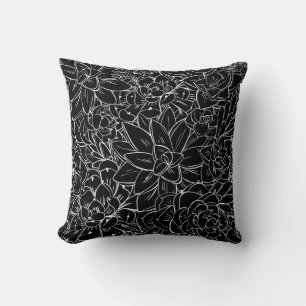 Seamless pattern succulent. Floral vintage design Throw Pillow