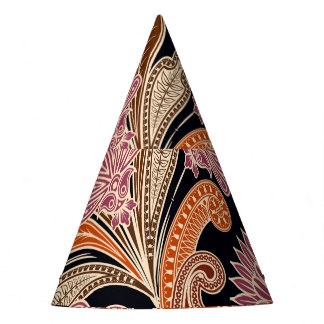 Seamless Pattern Traditional Paisley Design Party Hat