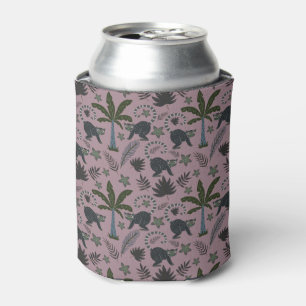 Seamless pattern Tropical animals monkey jumping Can Cooler