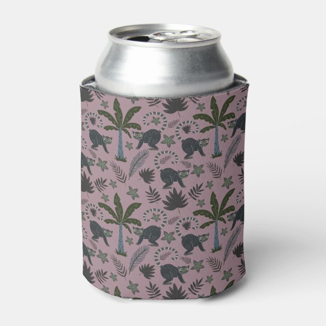 Seamless pattern Tropical animals monkey jumping Can Cooler (Can Front)