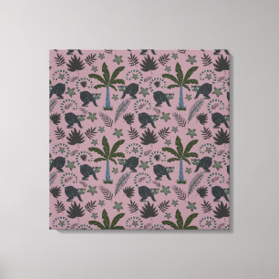 Seamless pattern Tropical animals monkey jumping Canvas Print