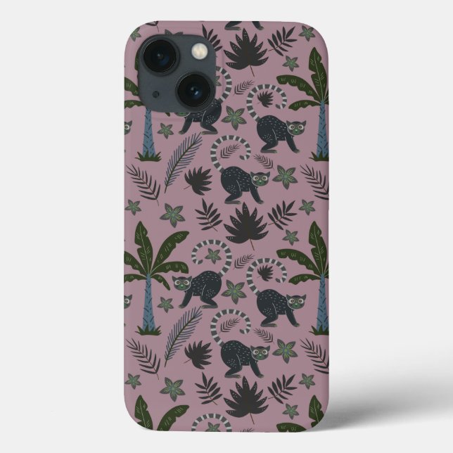 Seamless pattern Tropical animals monkey jumping Case-Mate iPhone Case (Back)
