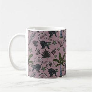 Seamless pattern Tropical animals monkey jumping Coffee Mug