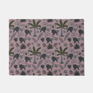 Seamless pattern Tropical animals monkey jumping Doormat
